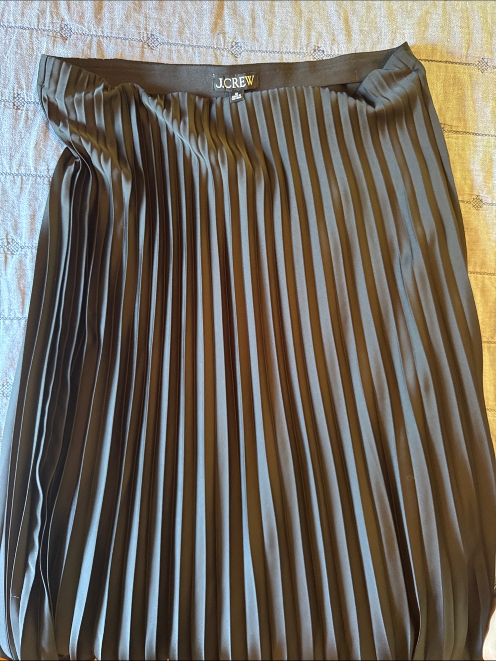 J.Crew Black Pleated A-Line Midi Skirt